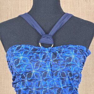 Coastal Blue Printed Halter One Piece Swimsuit - NWOT